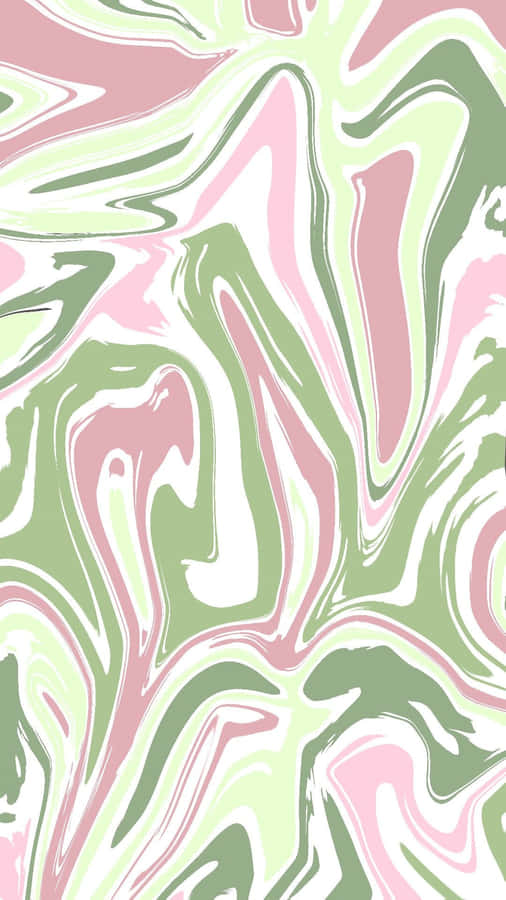 Marble Art In Pink And Green Aesthetic Wallpaper