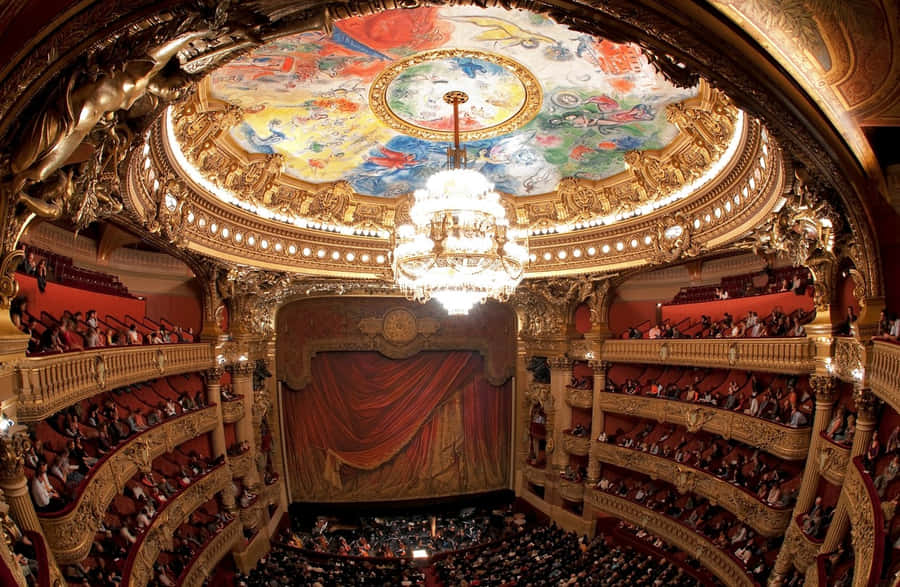 Marc Chagall Ceiling At Paris Opera House Wallpaper