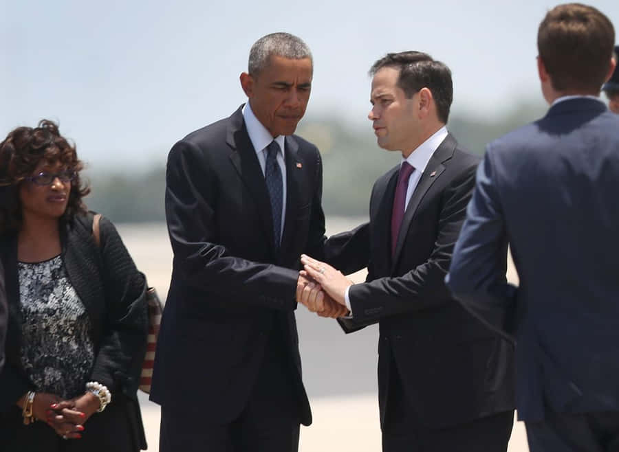 Marco Rubio With Former President Barrack Obama Wallpaper