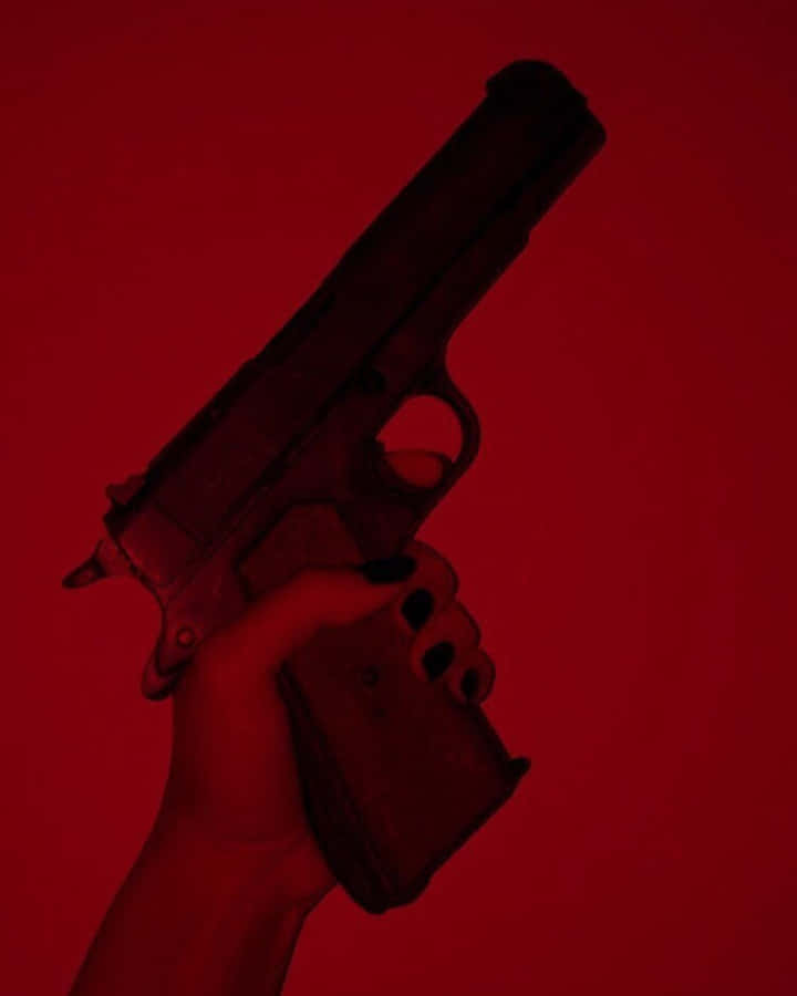 Maroon Aesthetic Pistol Handgun Wallpaper