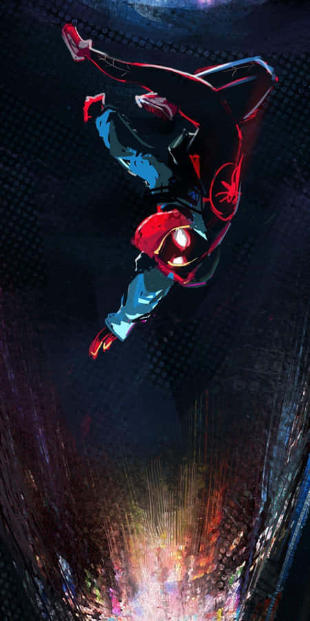 Marvel Character Illustration Spider Man Miles Morales Iphone Wallpaper