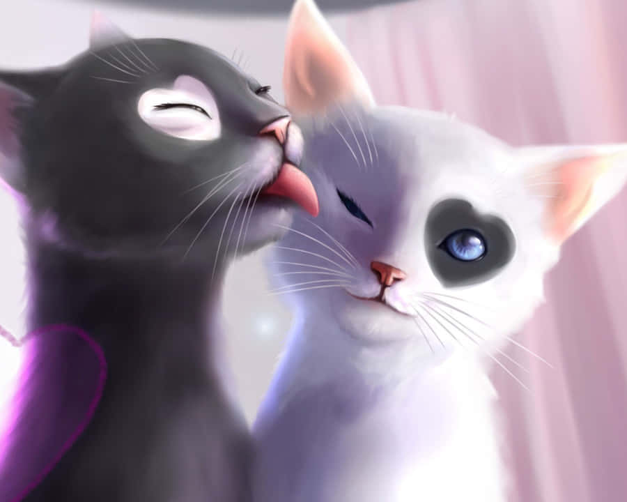 Matching Cat Pfp Licking Wallpaper