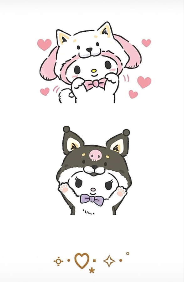 Matching Cat Pfp Pink And Black Wallpaper