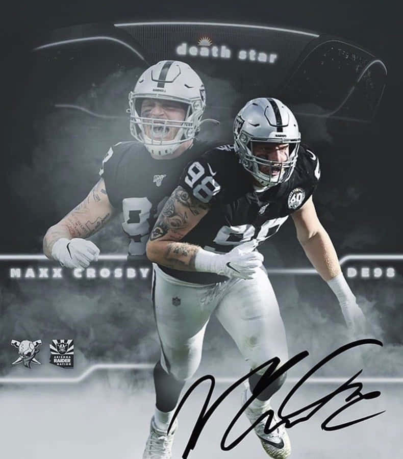 Maxx Crosby Signed Raiders Poster Wallpaper