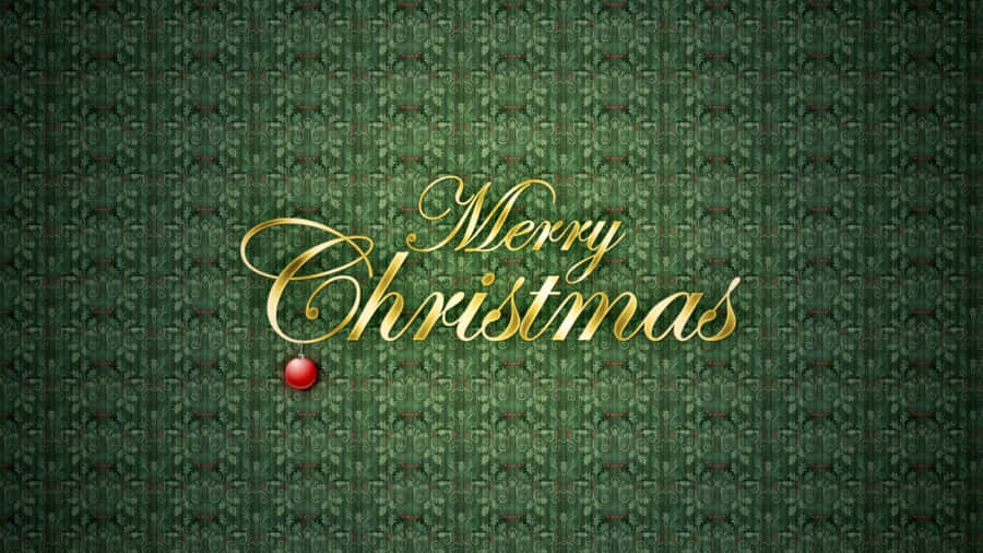 Merry Christmas Background With Gold Lettering Wallpaper