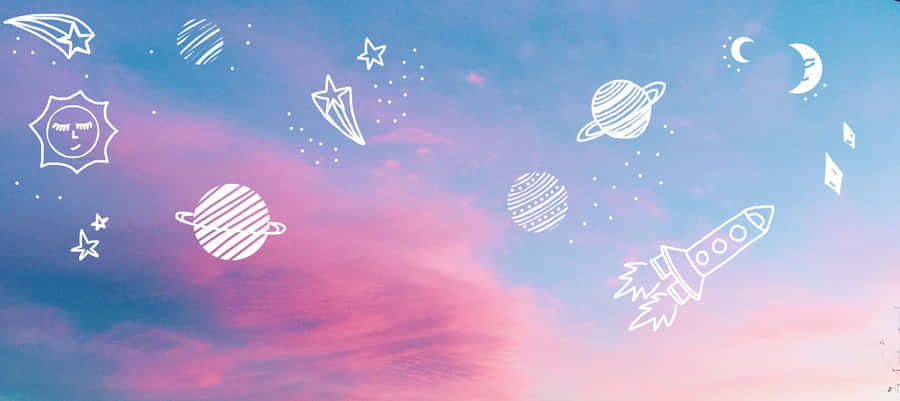 Mesmerizing Tranquility - Pastel Blue Aesthetic Desktop Wallpaper Wallpaper