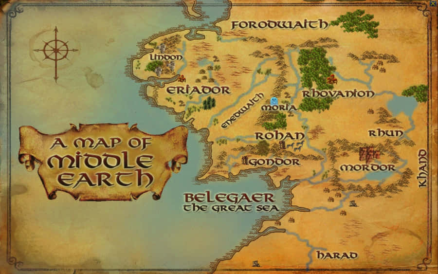 Middle Earth Easy Map Wallpaper