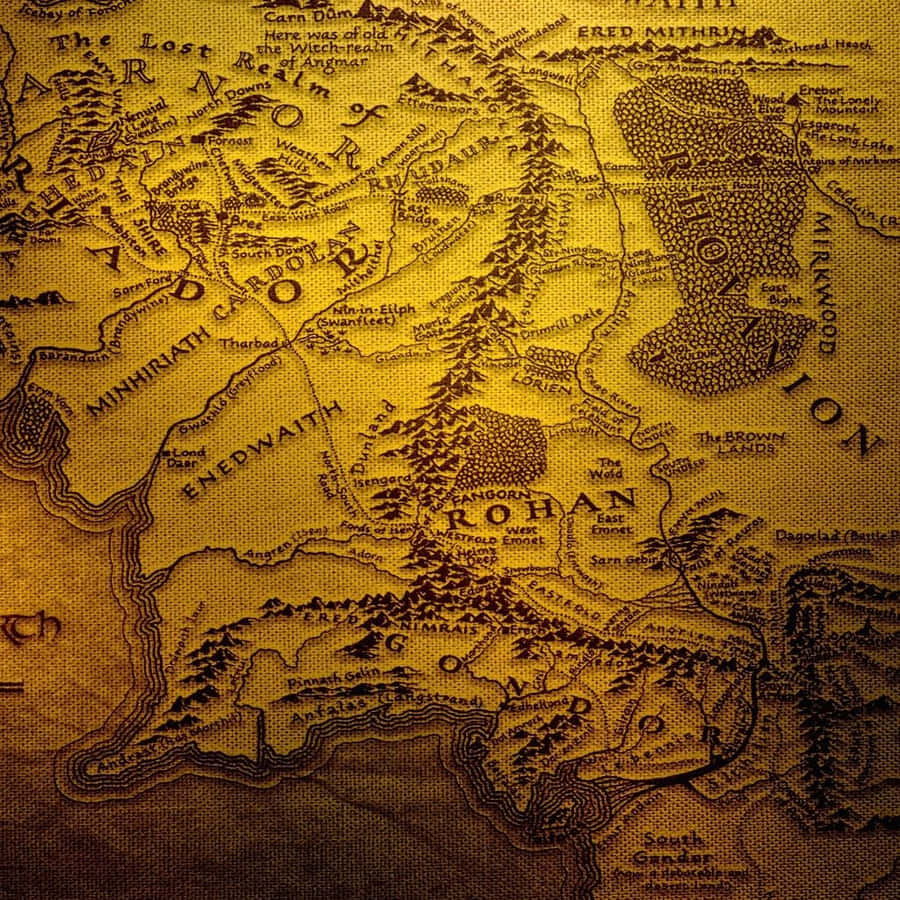 Middle Earth Zoomed In Map Wallpaper