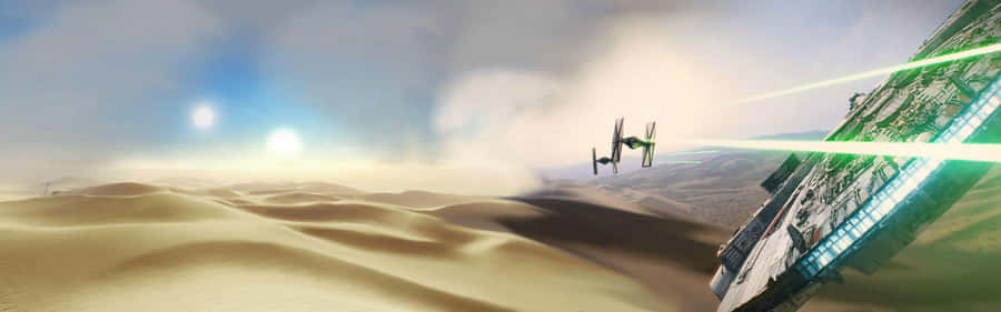 Millennium Falcon Shot By Tie Fighters Multi Monitor Wallpaper