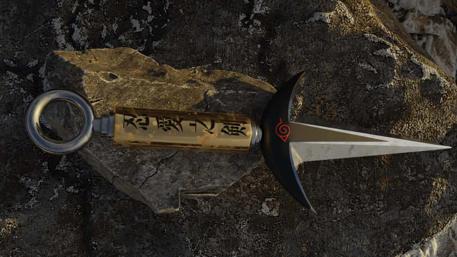 Minato Kunai Weapon Rock Background Wallpaper