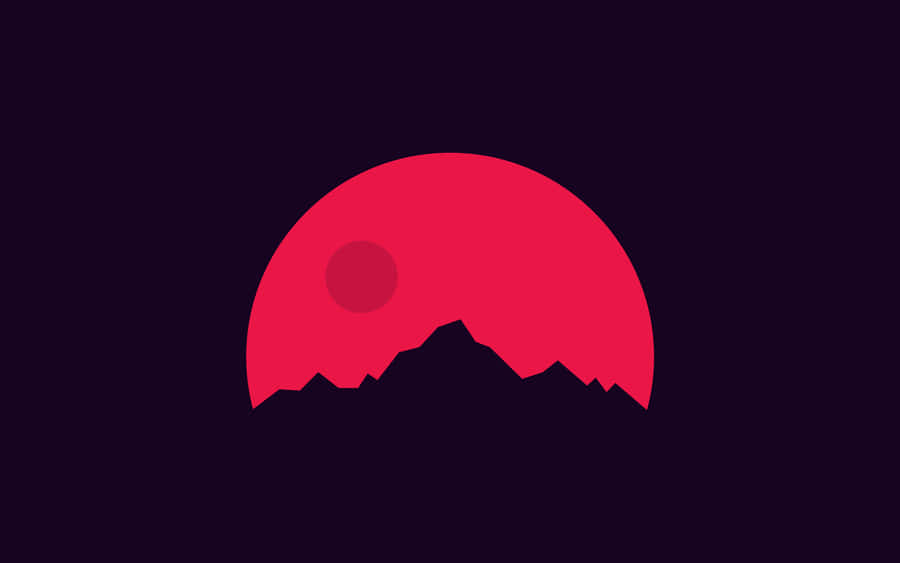 Minimalist Abstract Of Mountain's Blood Moon Wallpaper