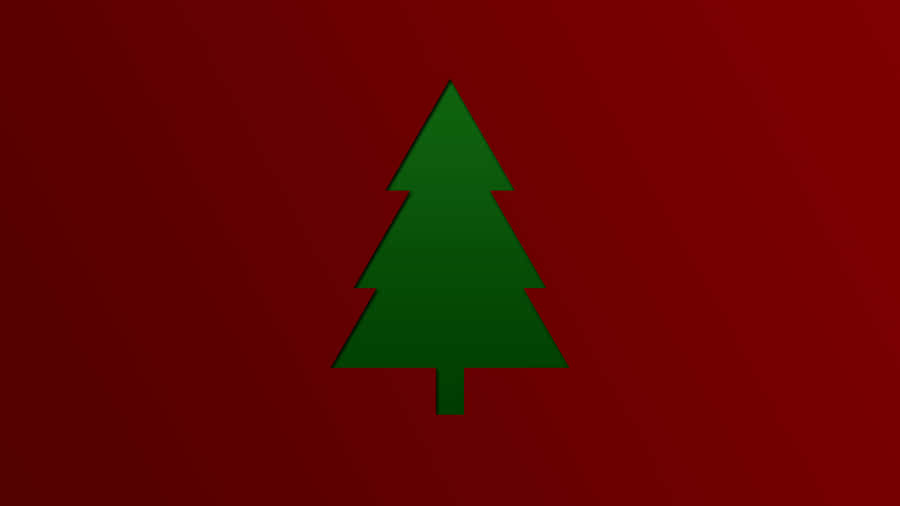 Minimalist Christmas Desktop Green On Red Wallpaper