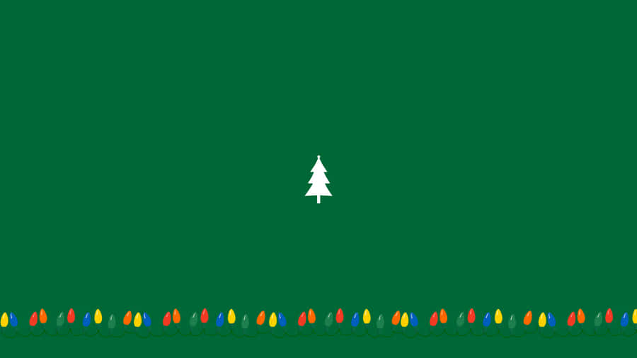 Minimalist Christmas Desktop With Lights Wallpaper