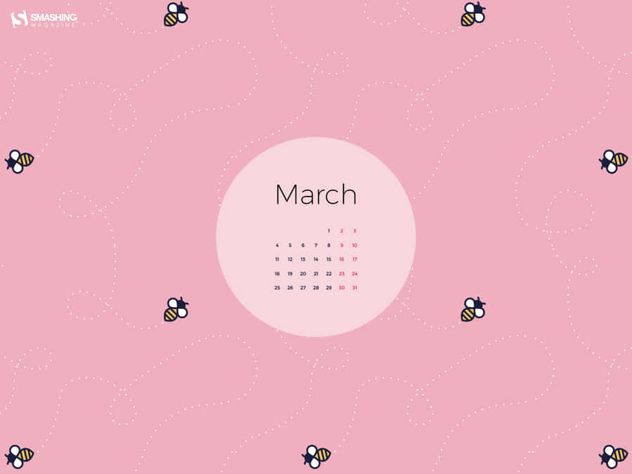 Minimalist Cute March Wallpaper