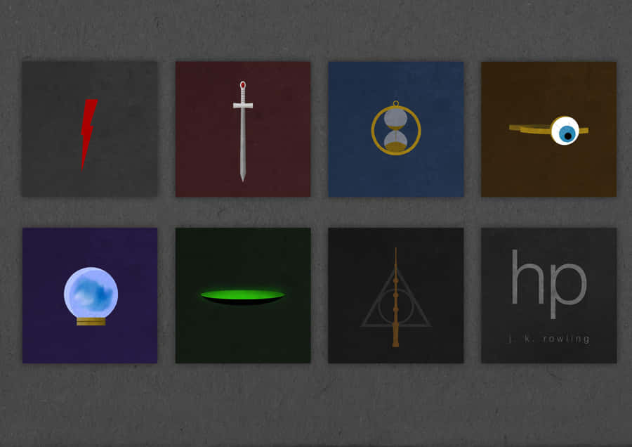 Minimalist_ Harry_ Potter_ Icons Wallpaper