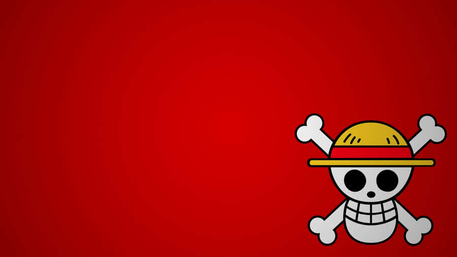 Minimalist One Piece Straw Hat Skull Logo Wallpaper