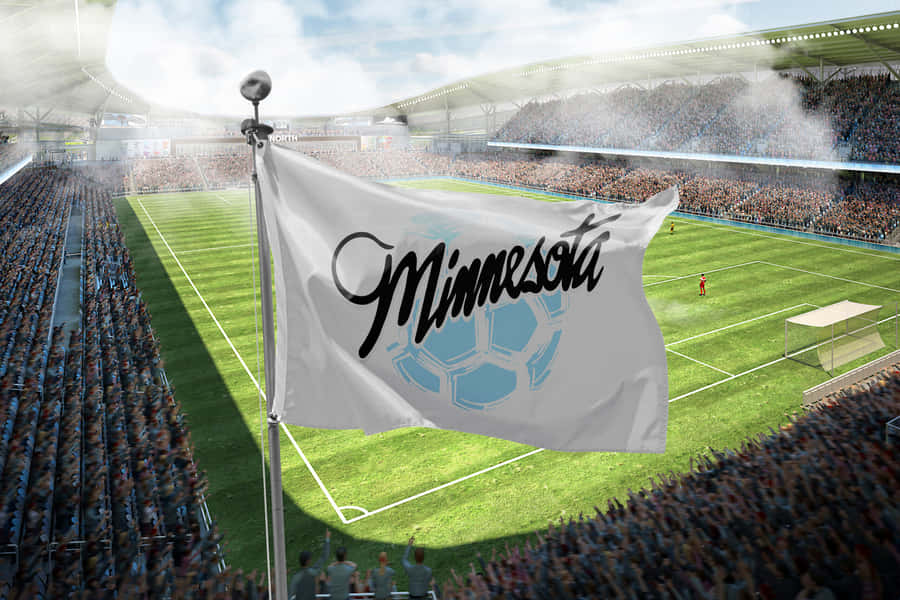 Minnesota United Fc Flag Banner On Stadium Wallpaper