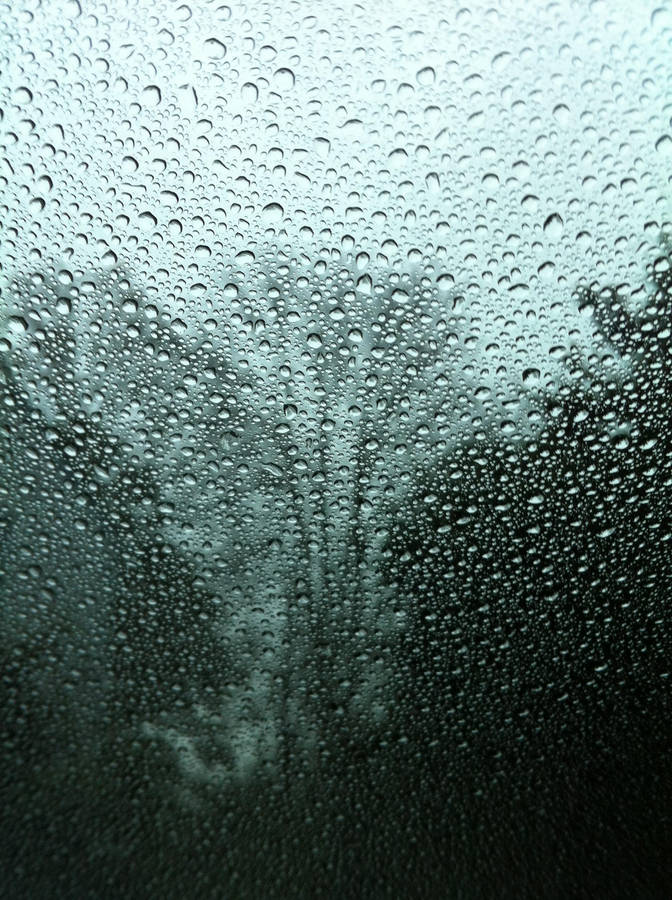 Misty Raindrops On Clear Glass Surface Wallpaper