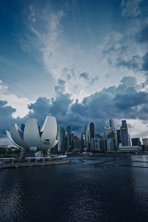 Modern City Skyscrapers Singapore Iphone Wallpaper