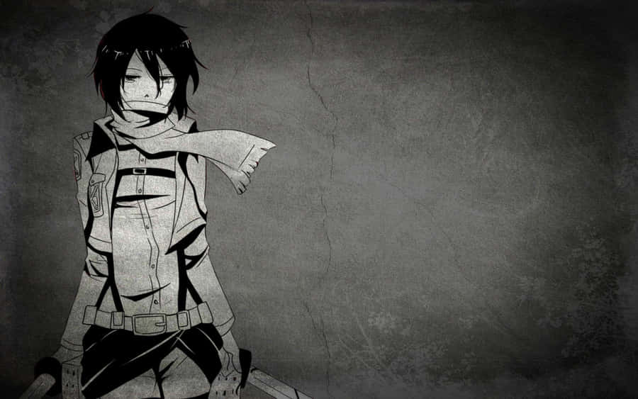 Monochrome Anime Character Gloom Wallpaper