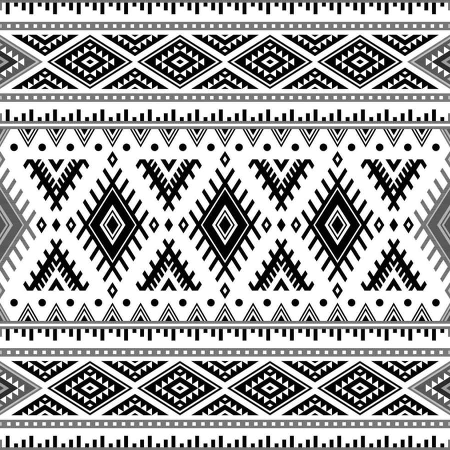 Monochrome Aztec Pattern Design Wallpaper