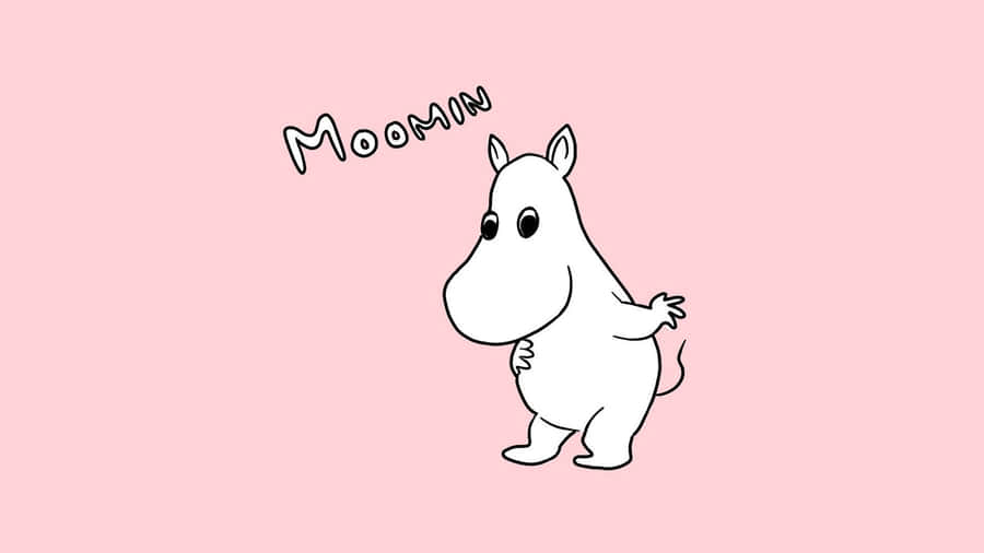 Moomin Desktop On Pink Canvas Wallpaper