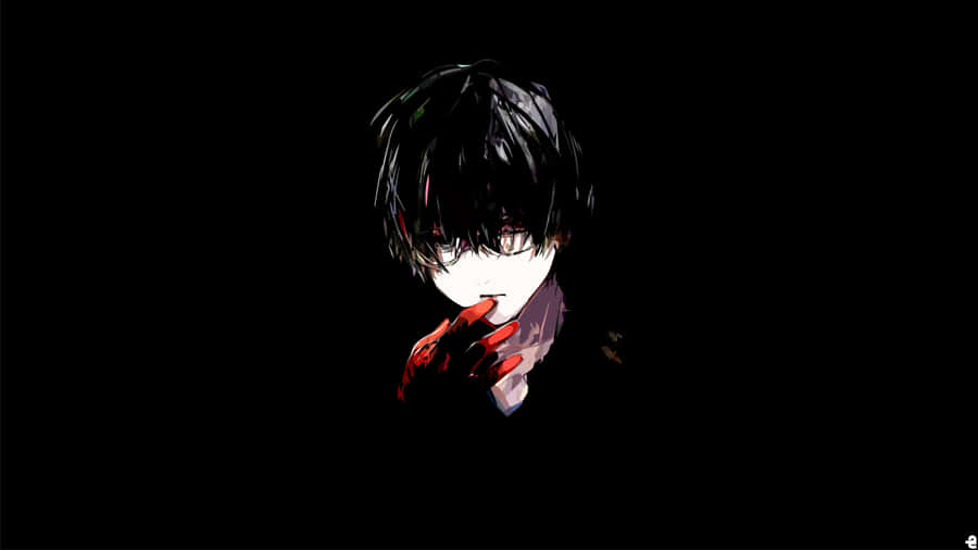 Mysterious Anime Boy Black Hair Wallpaper