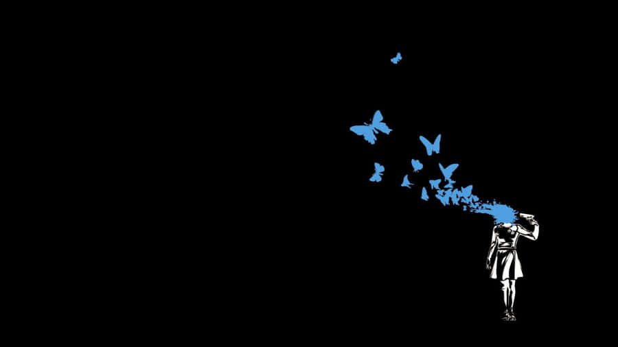 Mysterious Dark Butterfly On A Branch Wallpaper