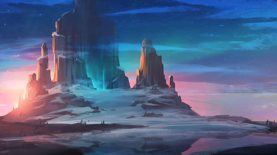 Mystical_ Frozen_ Citadel_ Art_4 K Wallpaper