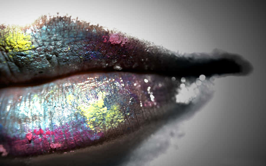Mystique Beauty: Glossy Lips Makeup Style For Girls Wallpaper
