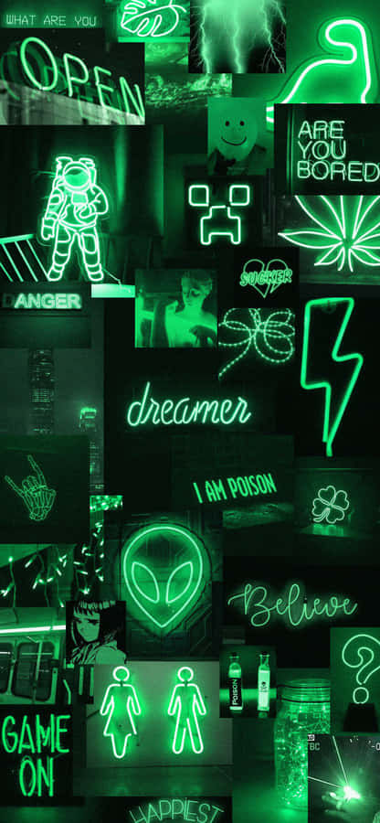 Neon Green Aesthetic Desktop 1183 X 2560 Wallpaper