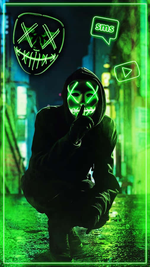 Neon Mask 720 X 1280 Wallpaper