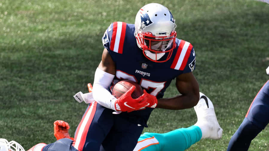 New England Patriots Cornerback Jc Jackson Against Miami Dolphins Wallpaper