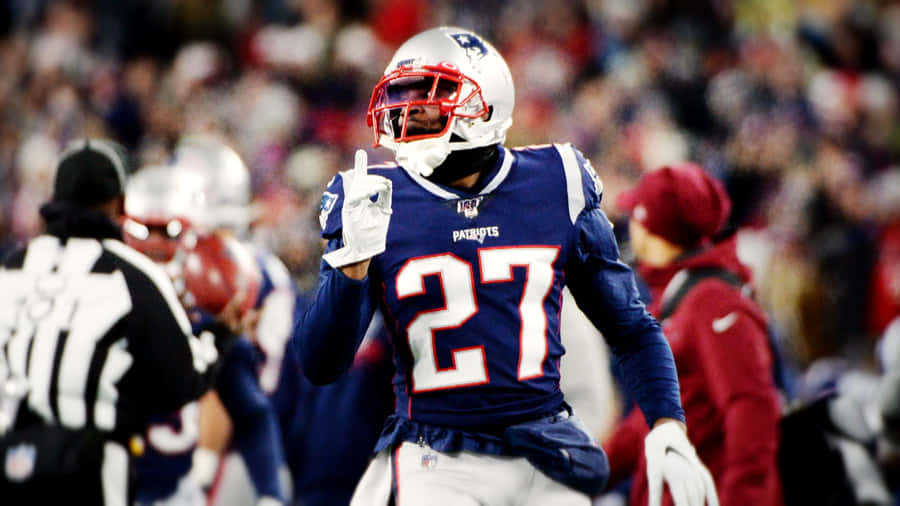 New England Patriots Cornerback Jc Jackson At Gillette Stadium Wallpaper