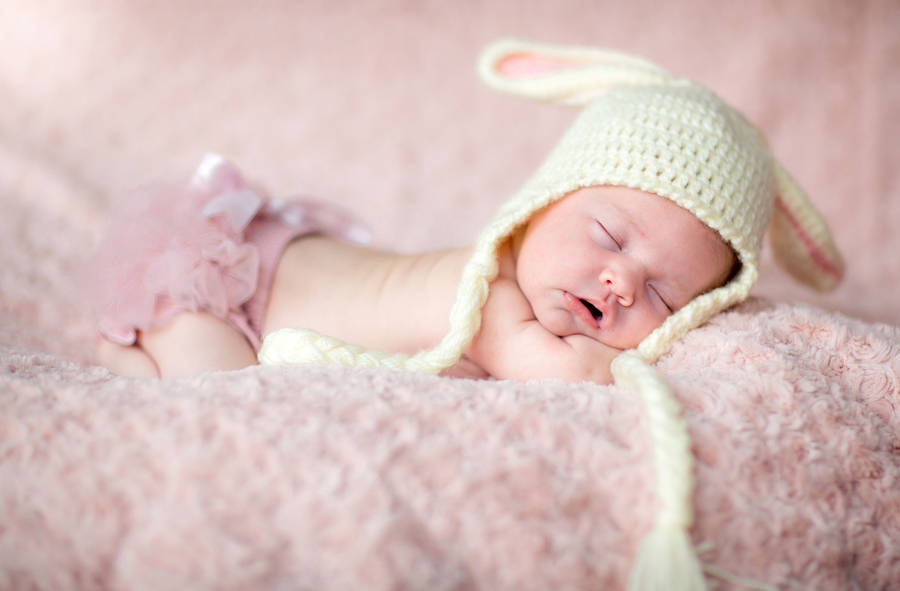 Newborn Baby Bunny Bonnet Wallpaper