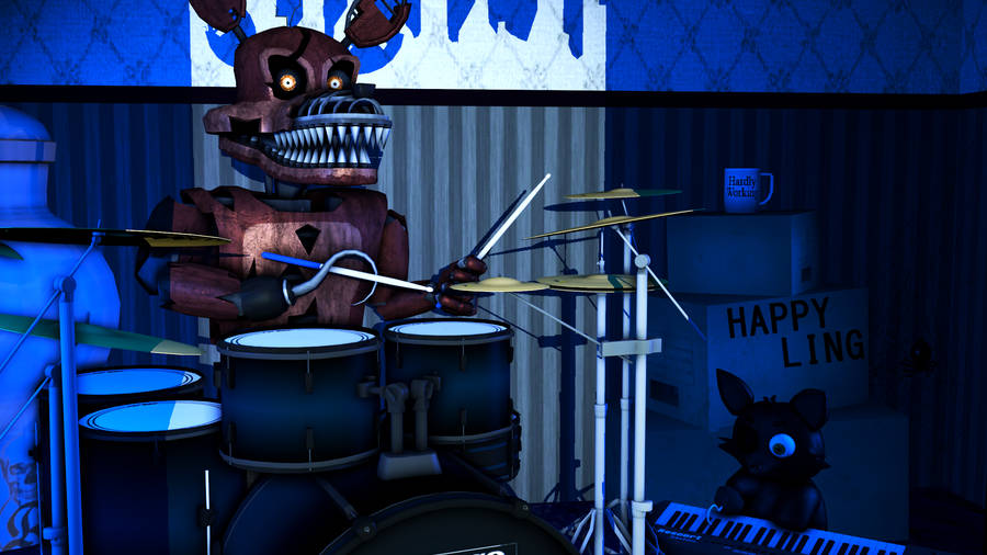 Nightmare Freddy Fnaf4 Band Wallpaper