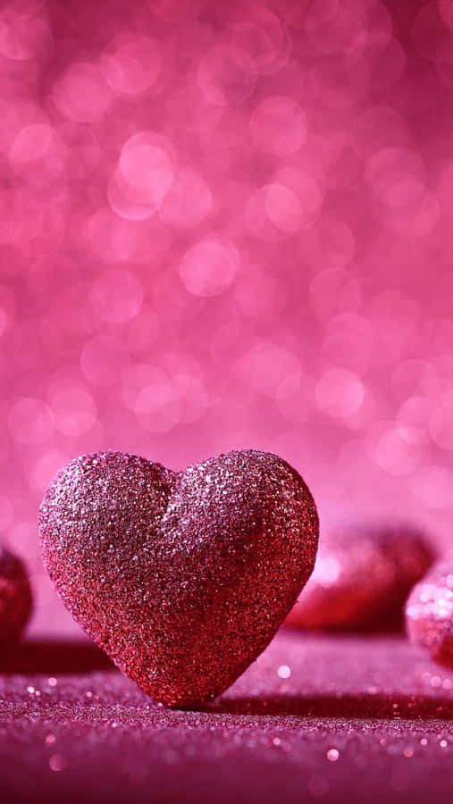 Now You Can Enjoy The Beauty Of Glitter Pink Hearts Wallpaper