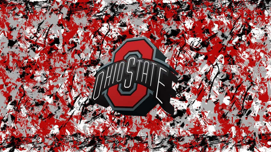 Ohio State Logo Paint Splashes Wallpaper