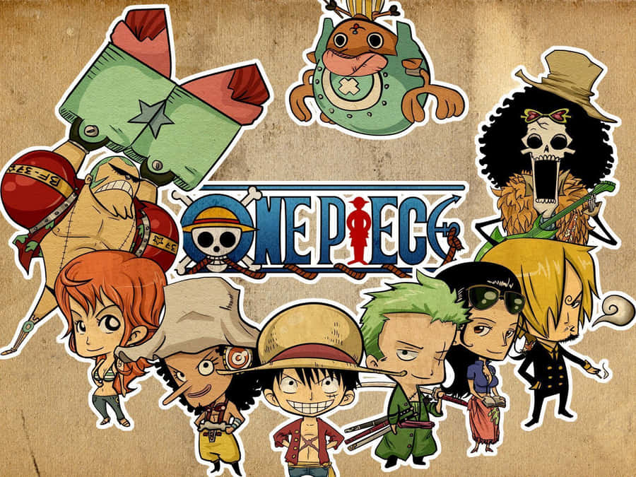 One Piece Chibi Enitre Cast Wallpaper