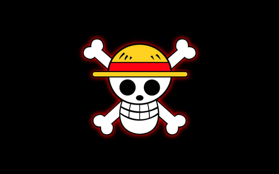 One Piece Hat Logo On Black Background Wallpaper