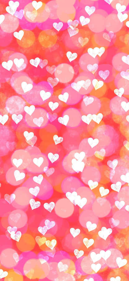 Orange And Pink Hearts Iphone Wallpaper