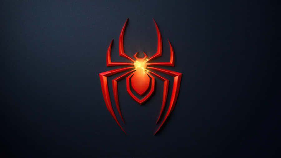 Orange Spider Man Ps4 Logo Dark Background Desktop Wallpaper