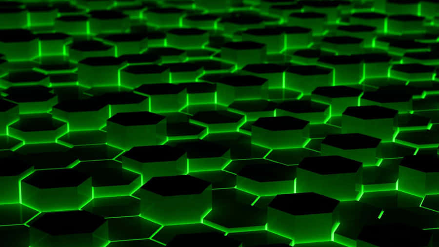 Overcome Virtual Obstacles With A Neon Green Aesthetic Desktop Computer. Wallpaper