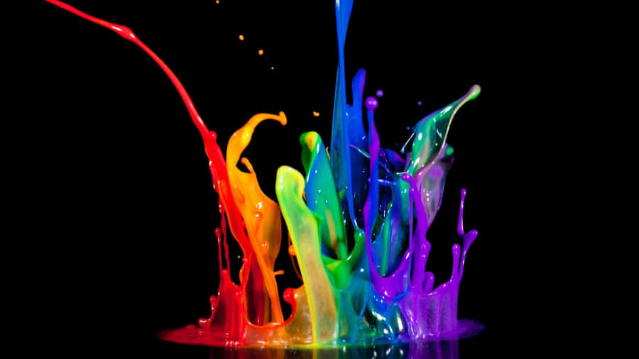 Paint Drip Colorful Rainbow Splash Wallpaper