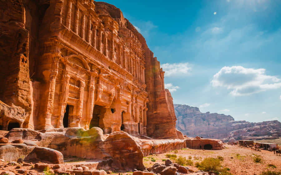 Palace Tomb In Petra Jordan Wallpaper