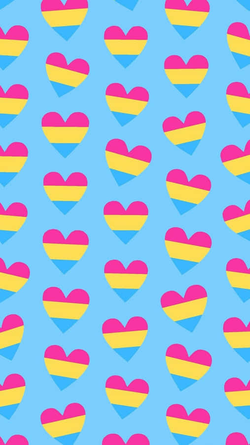 Pan Flag Heartbeat Blue Portrait Pattern Wallpaper