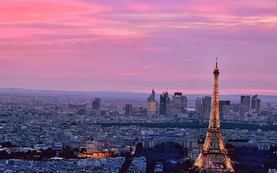 Paris Pink City Wallpaper