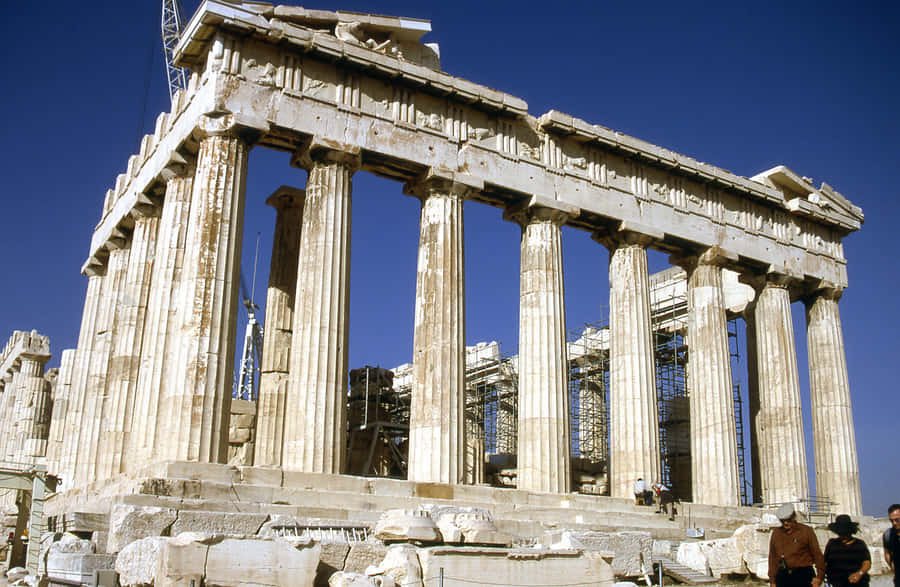 Parthenon In The Acropolis Under Renovation Wallpaper