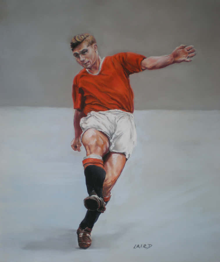 Pastel Artwork Of Duncan Edwards Wallpaper