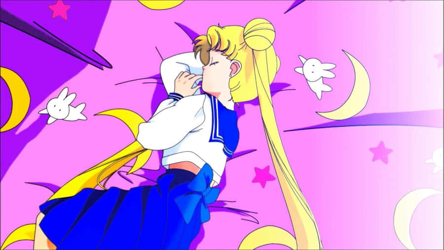 Pastel Sailor Moon Cute Anime Girl Sleeping Wallpaper